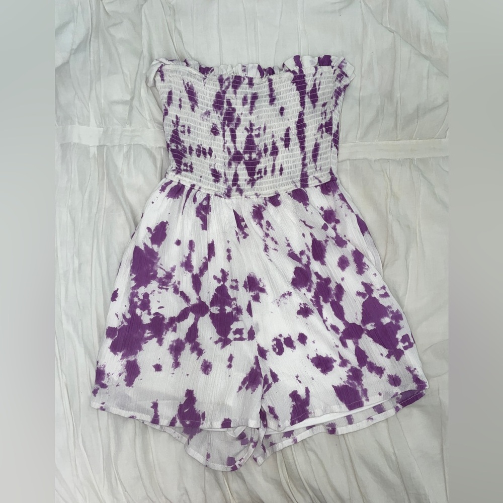 Nasty Gal Purple Tie Dye Romper